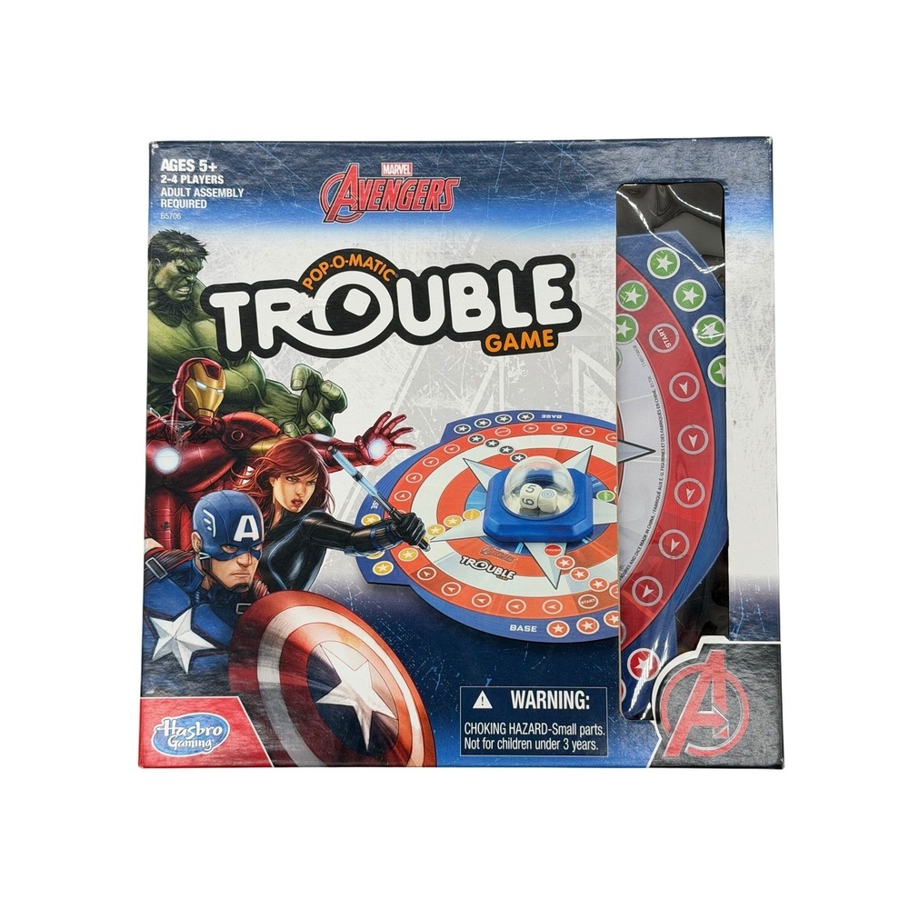 Hasbro Marvel Avengers Trouble Board Game Pop-O-Matic Captain America Shield Toy